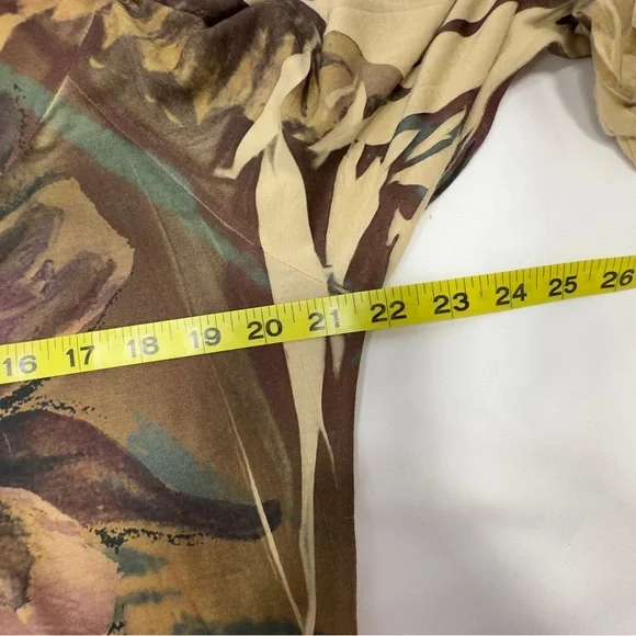 B.L.E.U. USA XL Elegant Floral Gold Stud Stretchy Women's Top Long Sleeve Shirt - Picture 13 of 15